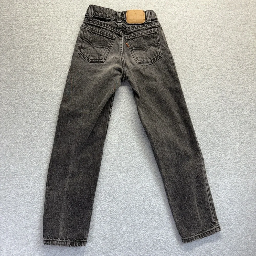 Vintage Levis 514 Jeans Boys 10 Slim Black Classic Fit‎ Orange Tab 90s Denim